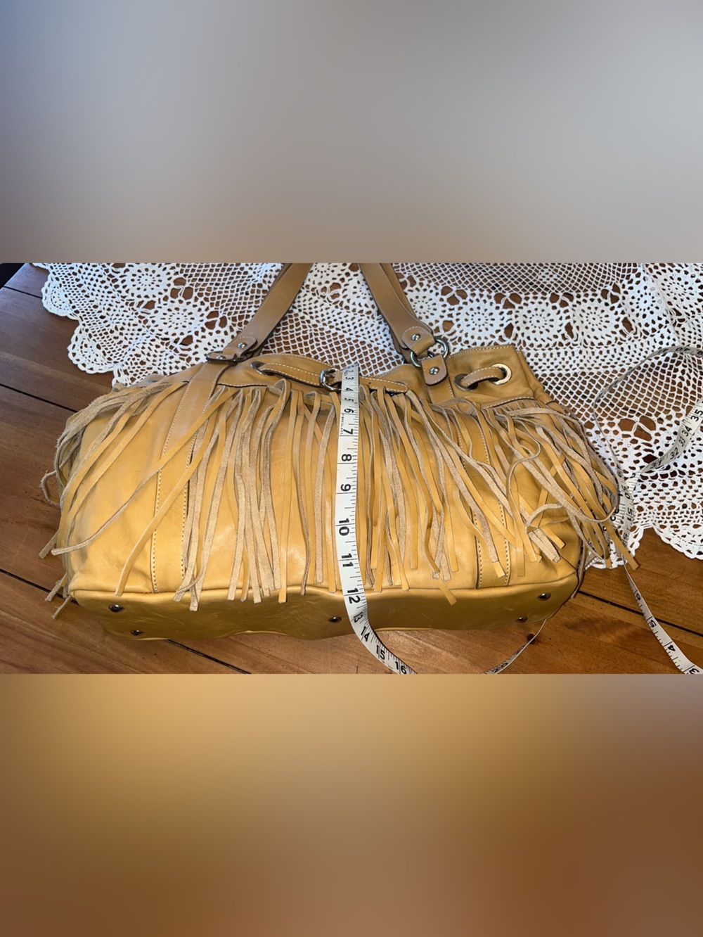 Cavalcanti Rare Large Real Leather Fringe Bag with Original Dust Bag - Picture 11 of 14